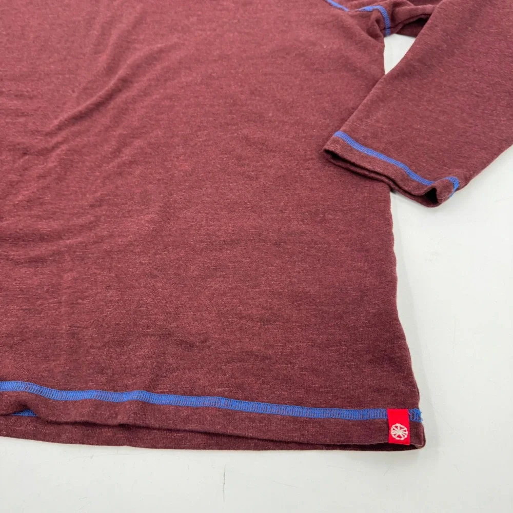 Agave American Made Mens XL Quarter Zip Pullover Burgundy Blue Stitching‎